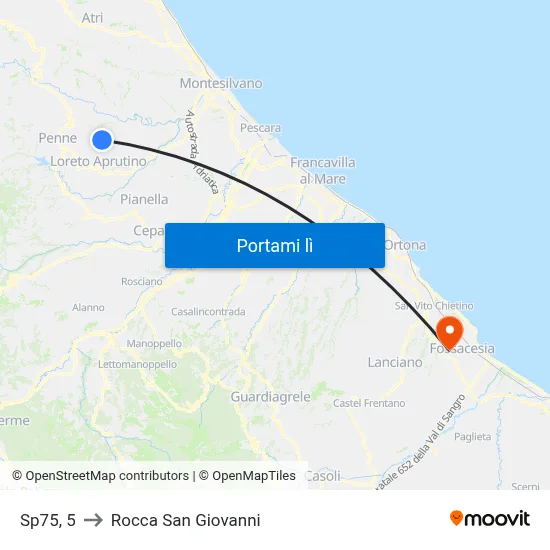 Sp75, 5 to Rocca San Giovanni map