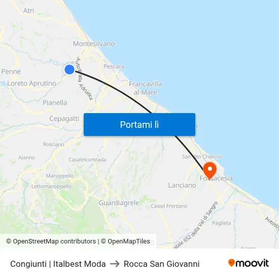Congiunti | Italbest Moda to Rocca San Giovanni map