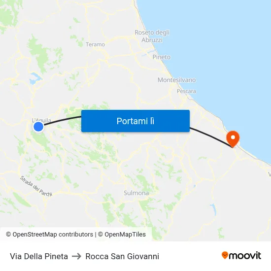 Via Della Pineta to Rocca San Giovanni map
