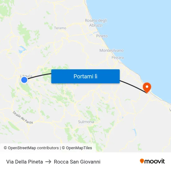 Via Della Pineta to Rocca San Giovanni map