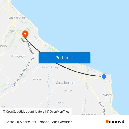 Porto Di Vasto to Rocca San Giovanni map