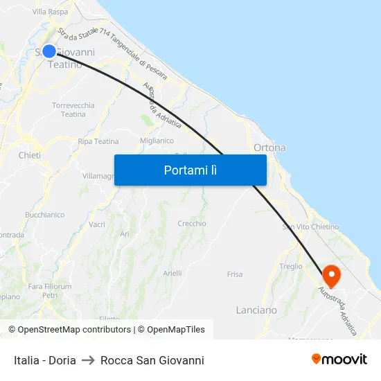 Italia - Doria to Rocca San Giovanni map