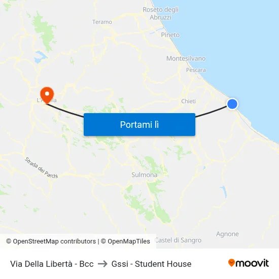 Via Della Libertà - Bcc to Gssi - Student House map