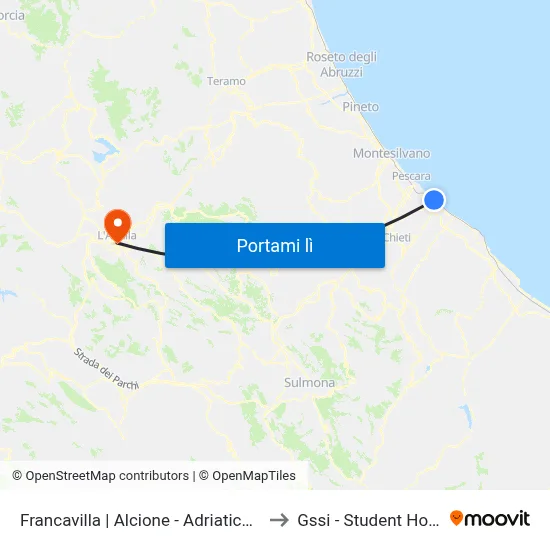 Francavilla | Alcione - Adriatico Sud to Gssi - Student House map