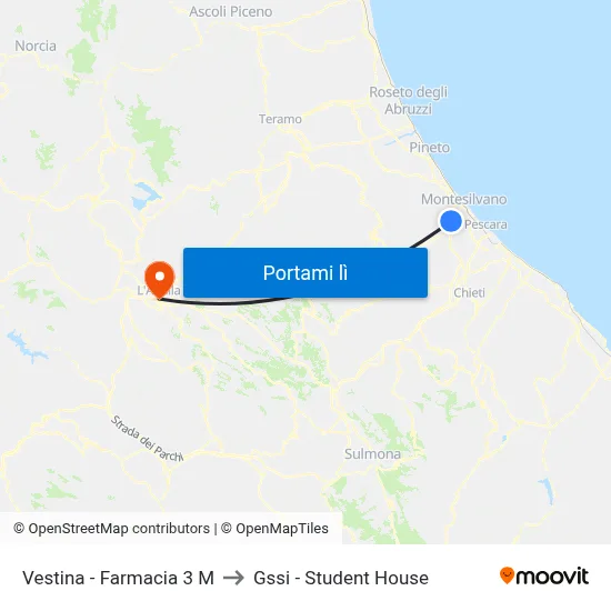 Vestina - Farmacia 3 M to Gssi - Student House map