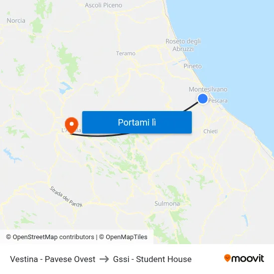Vestina - Pavese Ovest to Gssi - Student House map
