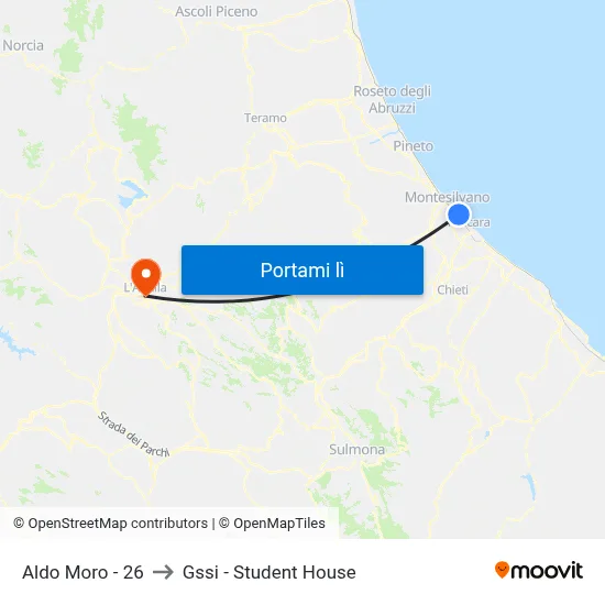 Aldo Moro - 26 to Gssi - Student House map