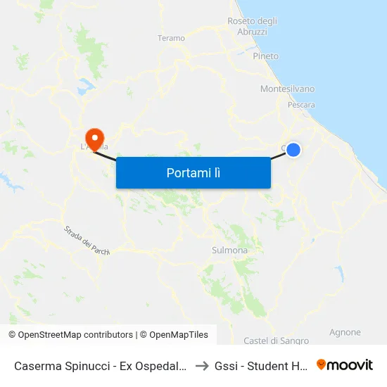 Caserma Spinucci - Ex Ospedale Civile to Gssi - Student House map