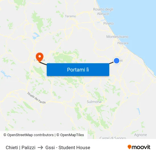 Chieti | Palizzi to Gssi - Student House map