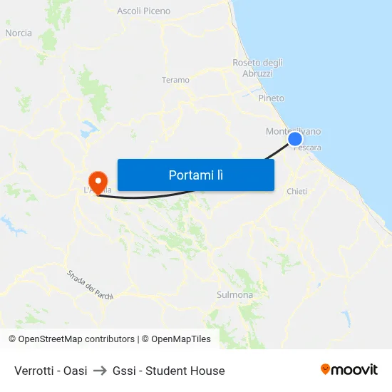 Verrotti - Oasi to Gssi - Student House map