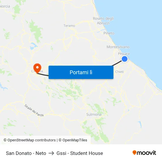 San Donato - Neto to Gssi - Student House map