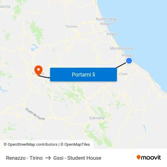 Renazzo - Tirino to Gssi - Student House map