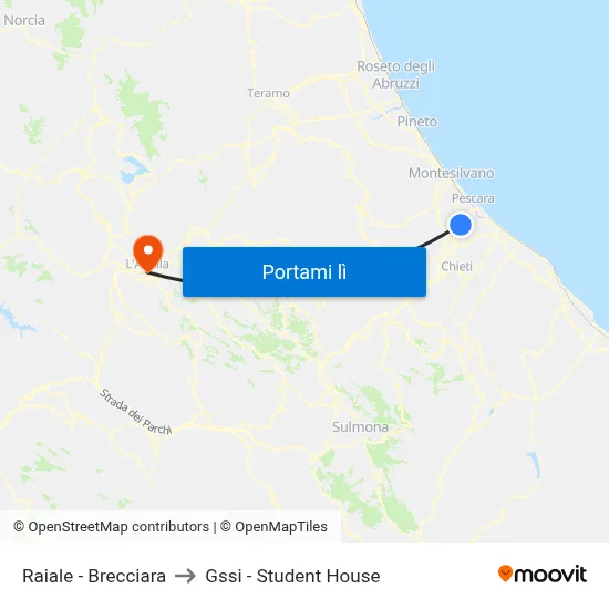 Raiale - Brecciara to Gssi - Student House map