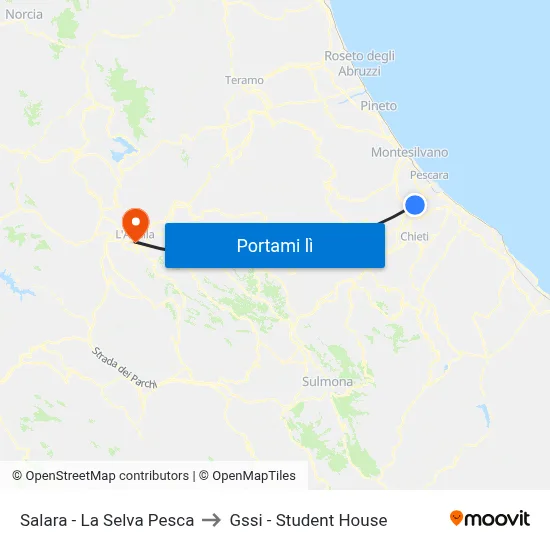 Salara - La Selva Pesca to Gssi - Student House map