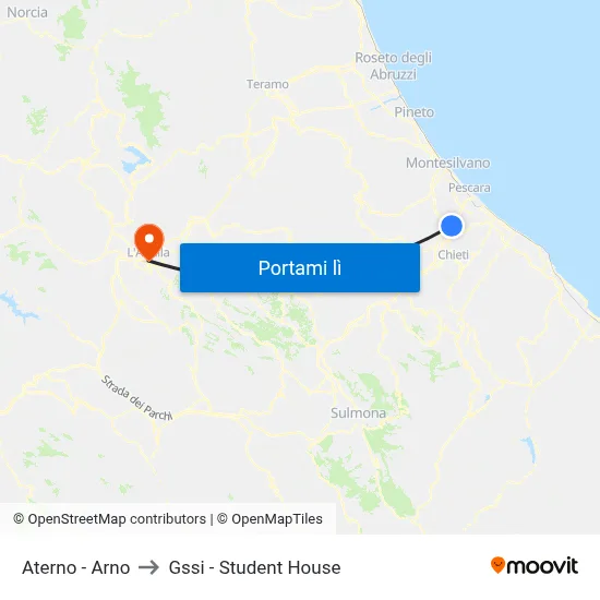 Aterno - Arno to Gssi - Student House map