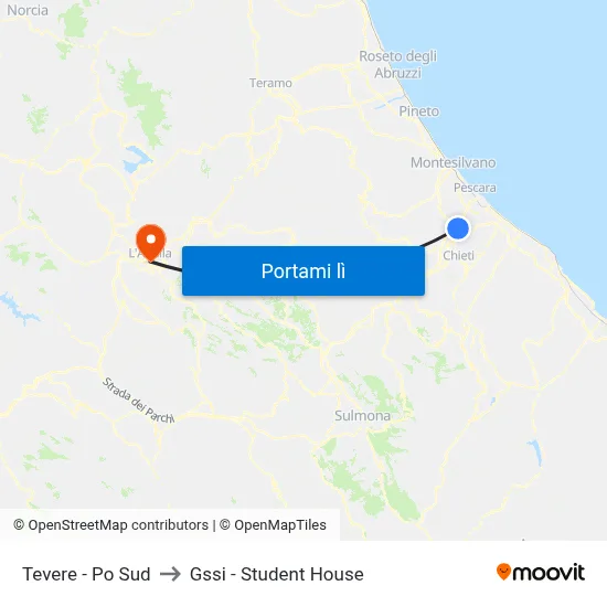 Tevere - Po Sud to Gssi - Student House map