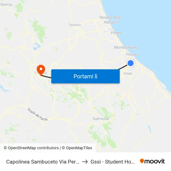 Capolinea Sambuceto Via Pertini to Gssi - Student House map