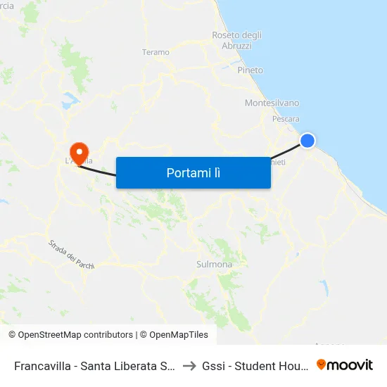 Francavilla - Santa Liberata Sud to Gssi - Student House map