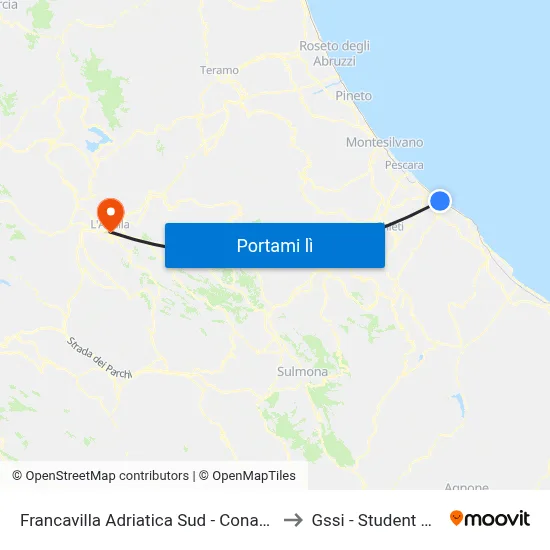 Francavilla Adriatica Sud - Conad Magorà to Gssi - Student House map