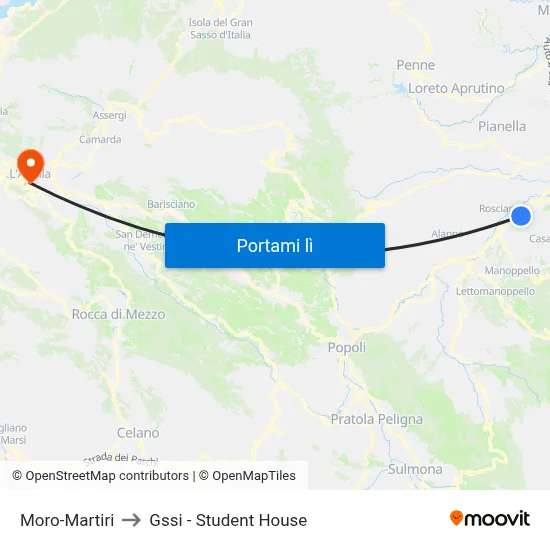 Moro-Martiri to Gssi - Student House map