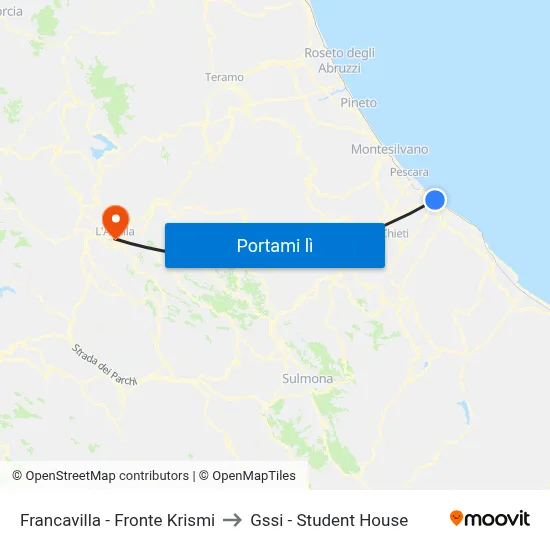 Francavilla - Fronte Krismi to Gssi - Student House map