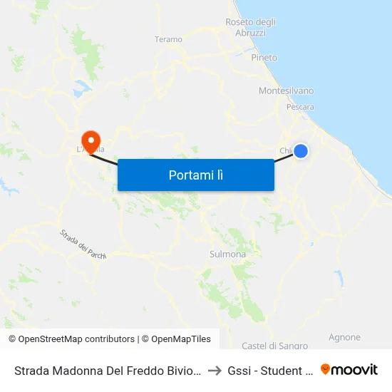 Strada Madonna Del Freddo Bivio Villamagna to Gssi - Student House map