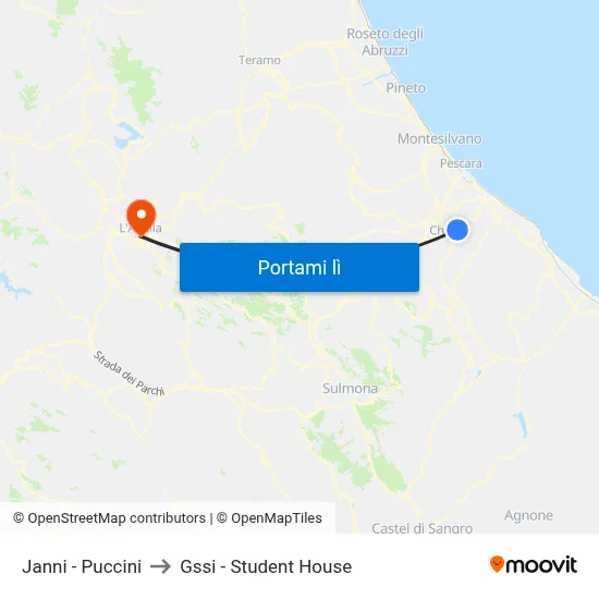 Janni - Puccini to Gssi - Student House map