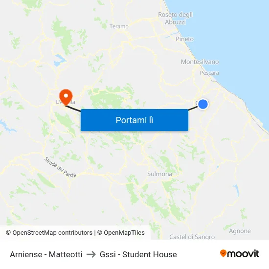 Arniense - Matteotti to Gssi - Student House map