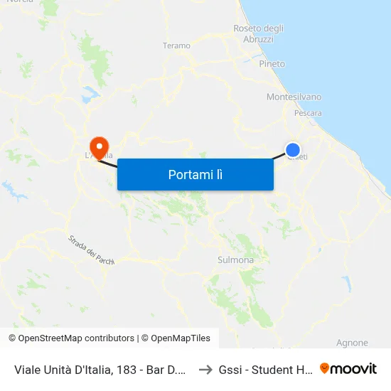 Viale Unità D'Italia, 183 - Bar D.Gioventù to Gssi - Student House map