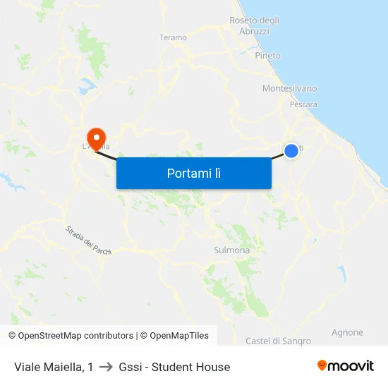 Viale Maiella, 1 to Gssi - Student House map
