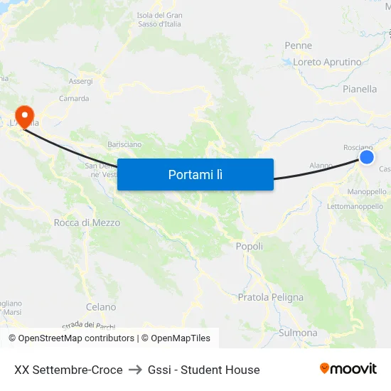 XX Settembre-Croce to Gssi - Student House map