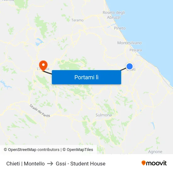 Chieti | Montello to Gssi - Student House map