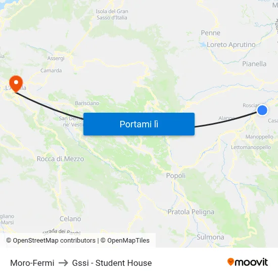 Moro-Fermi to Gssi - Student House map