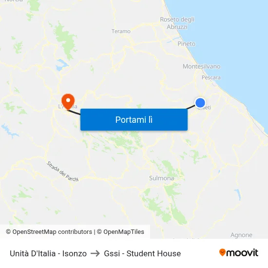 Unità D'Italia - Isonzo to Gssi - Student House map