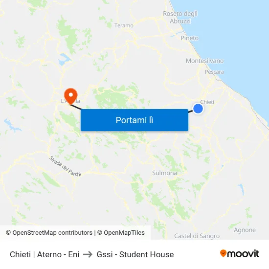 Chieti | Aterno - Eni to Gssi - Student House map