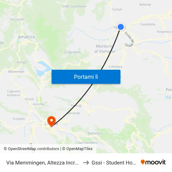 Via Memmingen, Altezza Incrocio to Gssi - Student House map