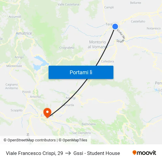 Viale Francesco Crispi, 29 to Gssi - Student House map