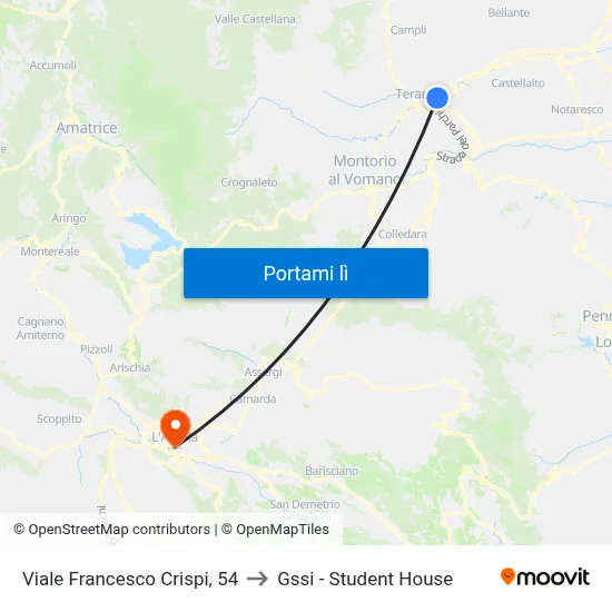 Viale Francesco Crispi, 54 to Gssi - Student House map