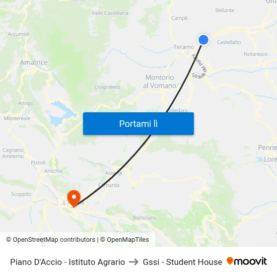 Piano D'Accio - Istituto Agrario to Gssi - Student House map