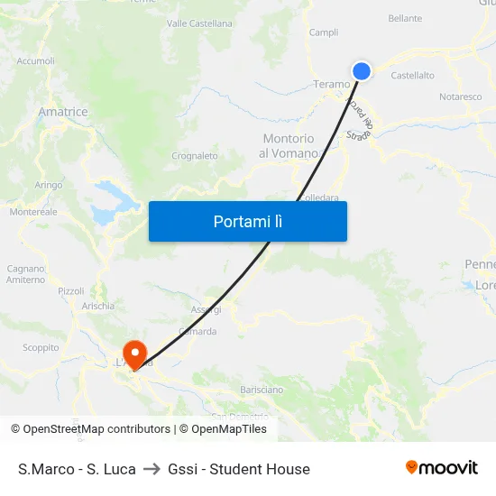 S.Marco - S. Luca to Gssi - Student House map
