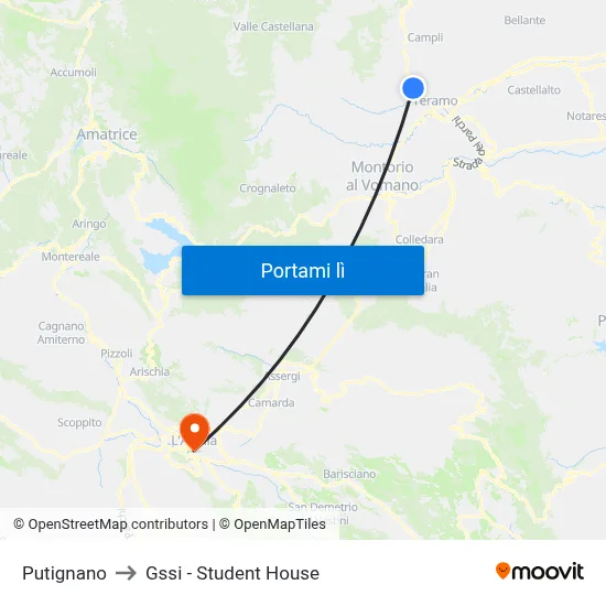 Putignano to Gssi - Student House map