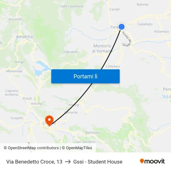 Via Benedetto Croce, 13 to Gssi - Student House map