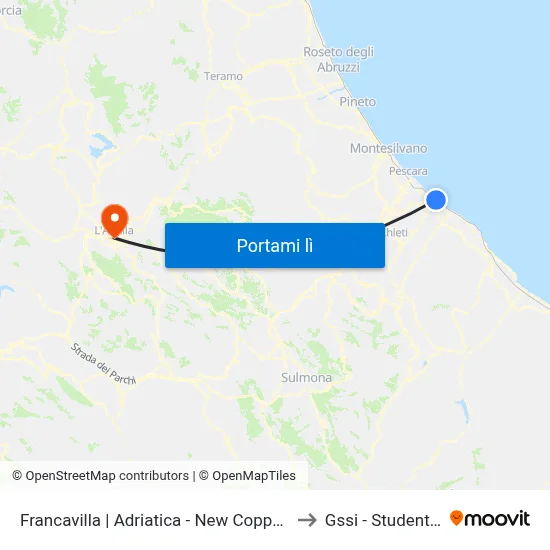 Francavilla | Adriatica - New Coppa Europa Sport to Gssi - Student House map