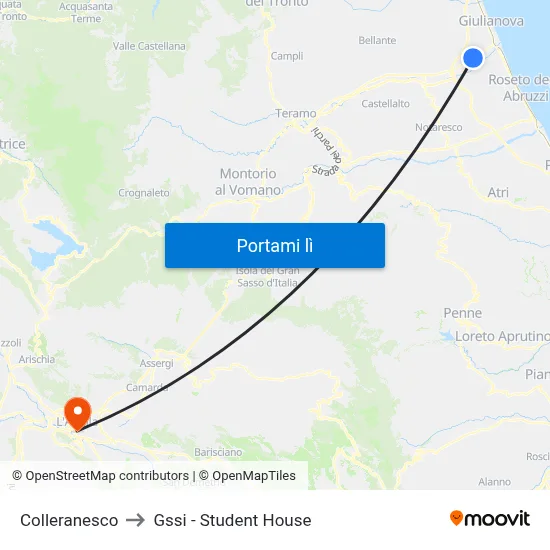 Colleranesco to Gssi - Student House map