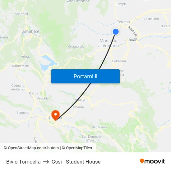 Bivio Torricella to Gssi - Student House map