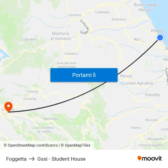 Foggetta to Gssi - Student House map