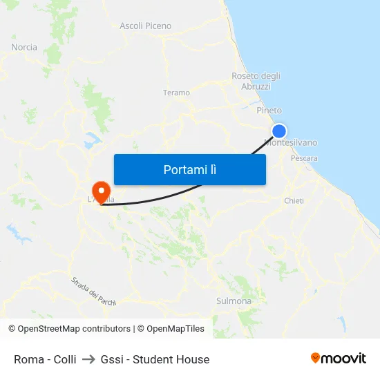 Roma - Colli to Gssi - Student House map