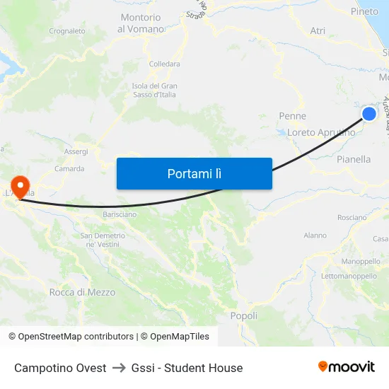 Campotino Ovest to Gssi - Student House map