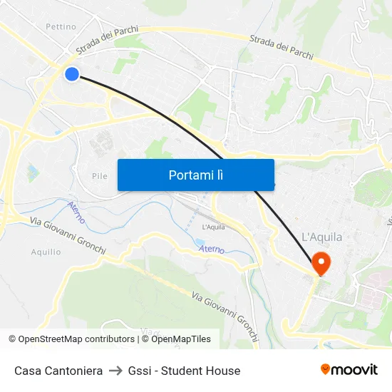 Casa Cantoniera to Gssi - Student House map