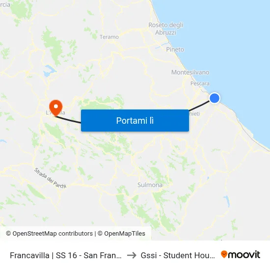Francavilla | SS 16 - San Franco to Gssi - Student House map
